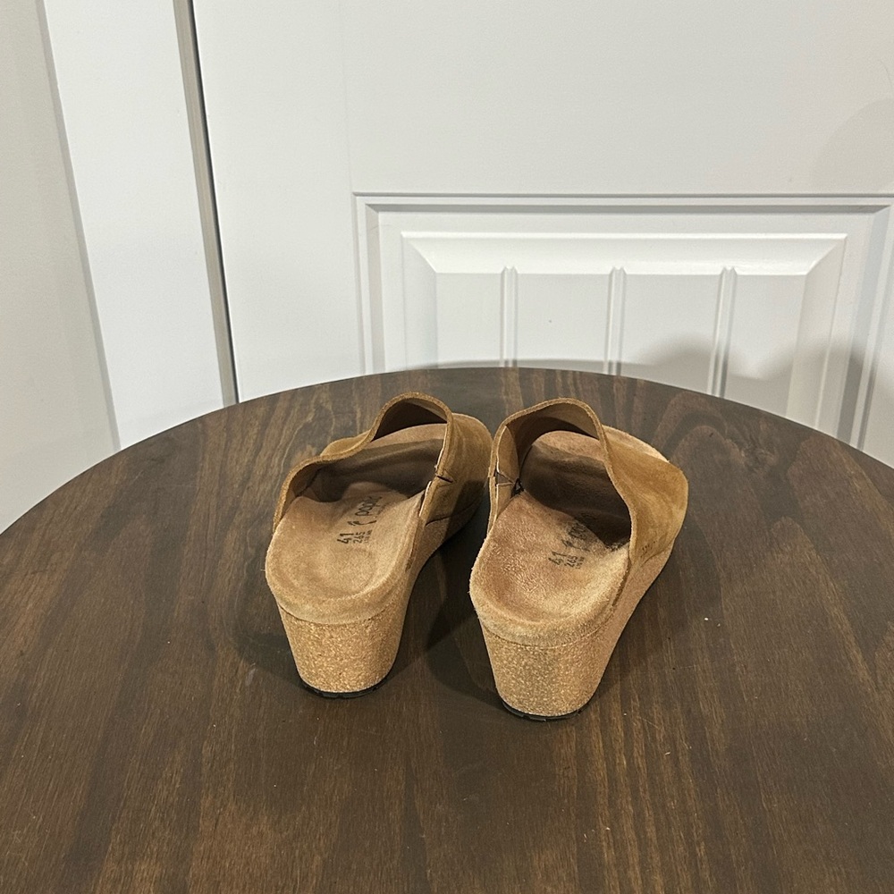 Birkenstock Papillio Suede Cork Wedge Slide Sandals - Picture 4 of 8